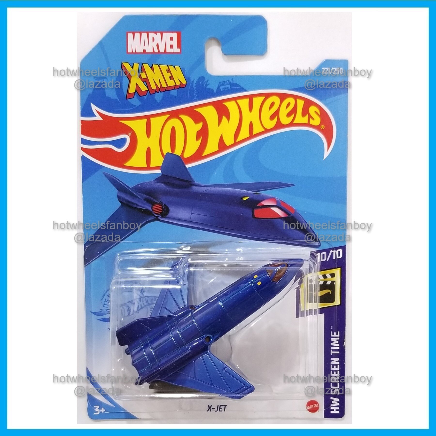 Hot Wheels XJet HW 2021 Screen Time 10/10 Metalflake Navy Blue Marvel