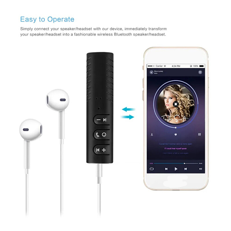 💥KHEI💥 Wireless Bluetooth 5.0 Receiver Adapter 3.5mm Jack For Car Music Audio Aux