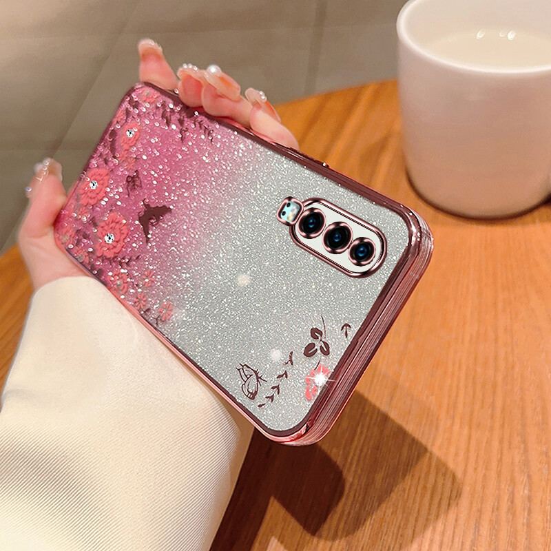 For huawei p30 p40 p50 p60 pro mate 30e mate 40e nova 3i nova 4 nova 5 phone case，6d electroplating garden pattern with flashing powder cushion tpu soft shell back cover