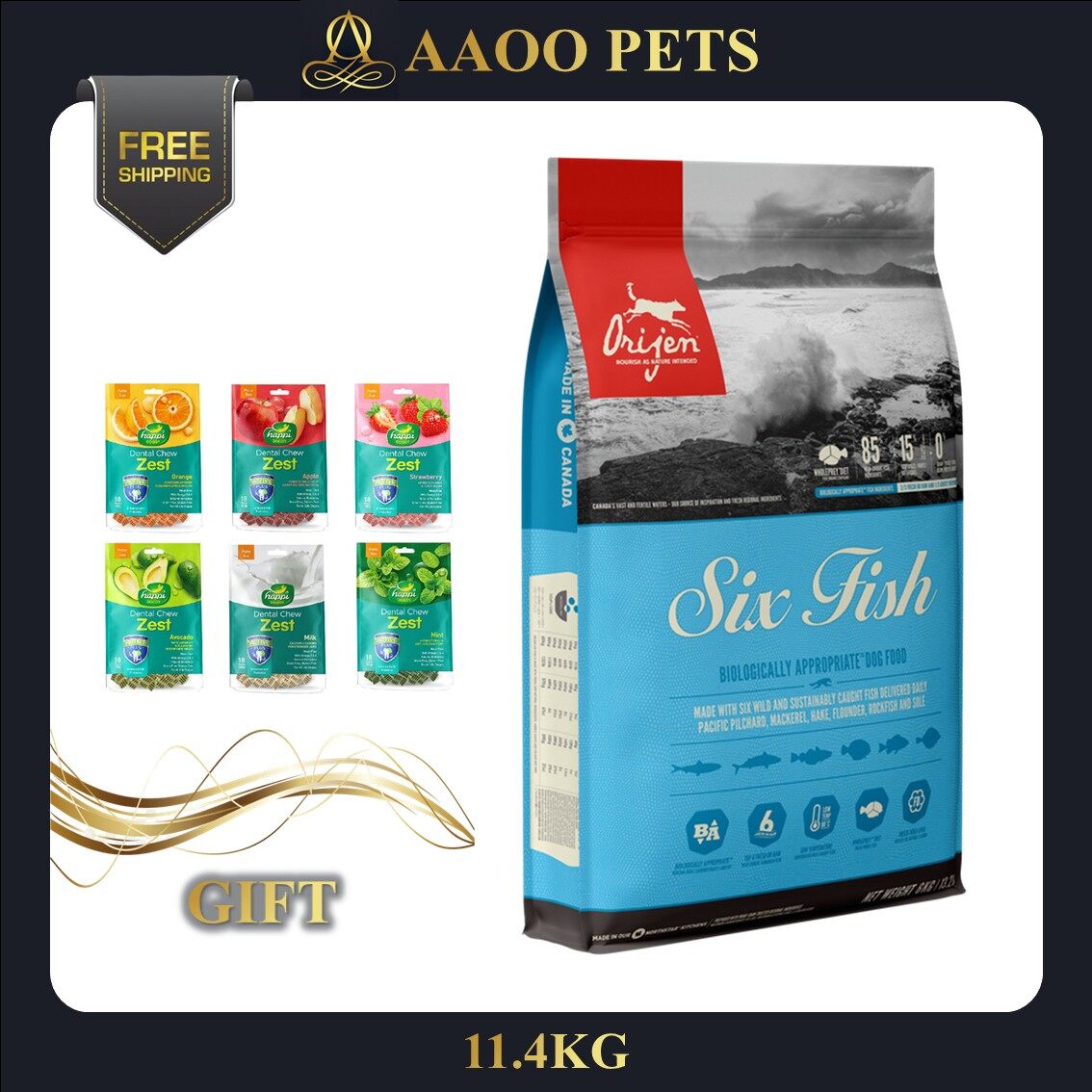 orijen six fish dog food 11.4 kg