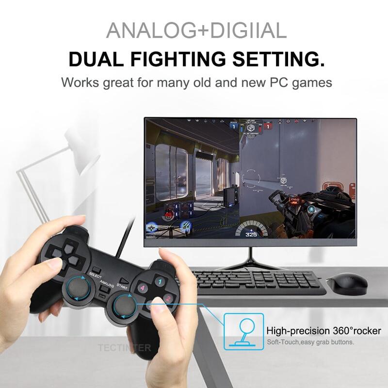 Wired USB Controller Gamepad for WinXP/Win7/Win8/Win10 for PC Computer Laptop Black Game Joystick