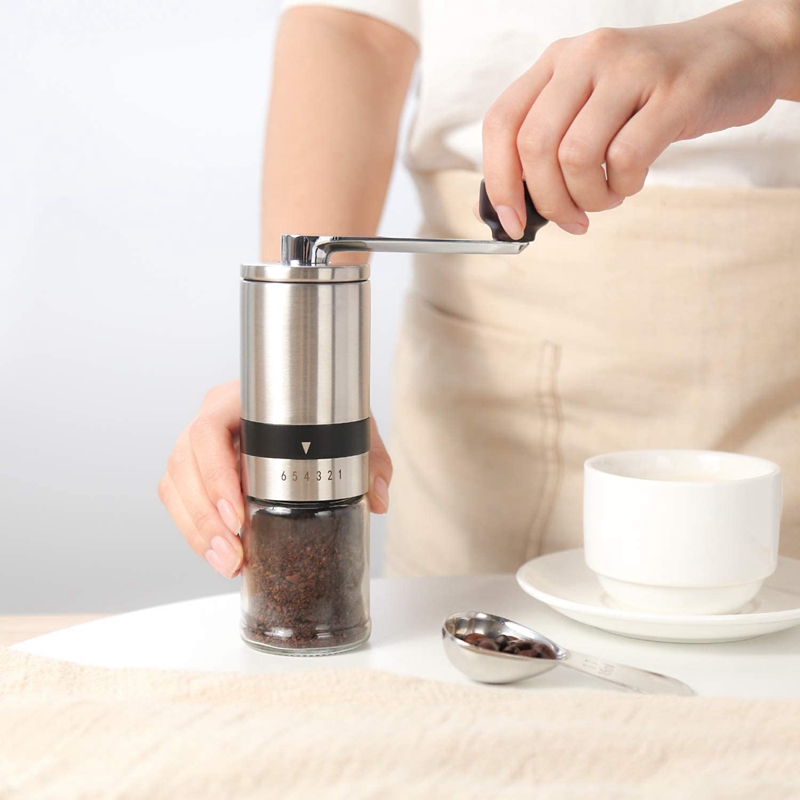 Manual Coffee Grinder - Hand Coffee Mill with Ceramic Burrs 6 ...