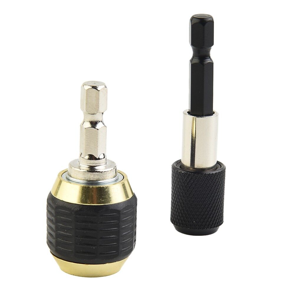 2pcs 1/4 'Hex Shank Keyless Drill Chuck Drill Bits Adapter For Conversion On Impact Drill Quick Change Convertor