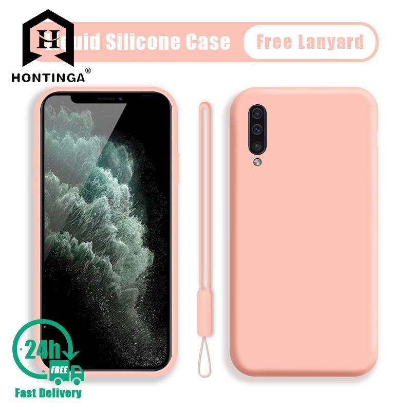 Hontinga Casing For Samsung Galaxy A70 Case Original Liquid Silicone Case Soft Slim Cover Cases Coque Funda Shockproof Casing Back Cover Phone Case Softcase