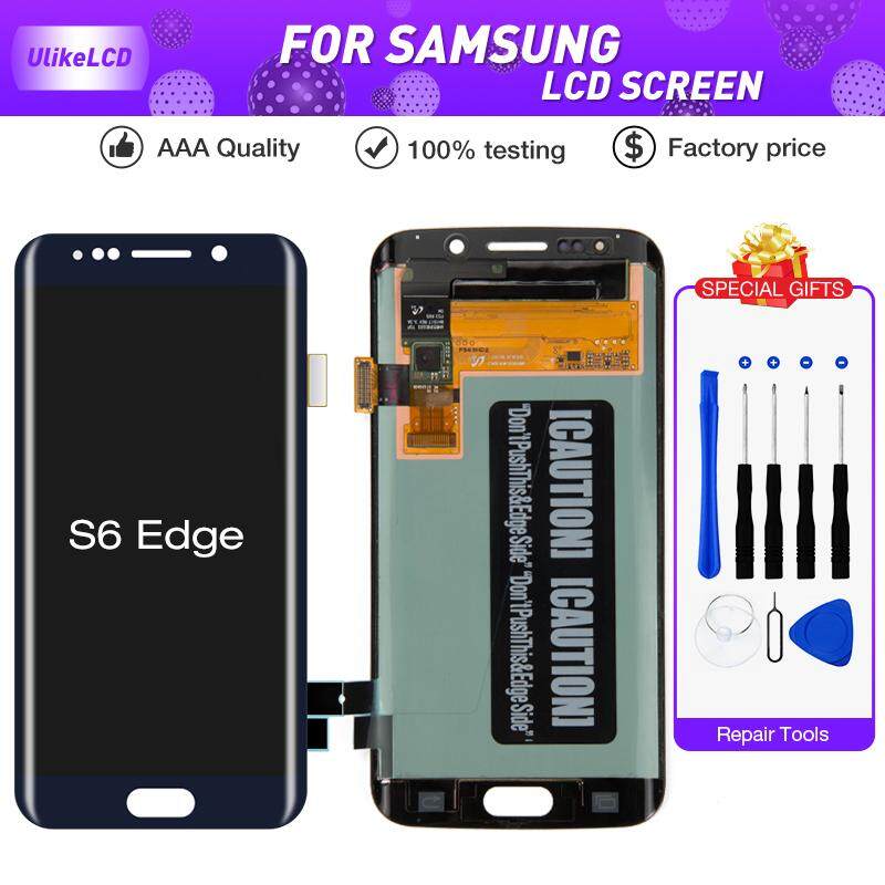 Harga Samsung Galaxy S6 Edge Terbaru Juli 2019 2 100% Diuji 5.1 ''Super Layar AMOLED untuk Samsung Galaxy S6 Edge LCD G925 G925I G925F Sentuh Layar Digitalisasi dengan Bingkai