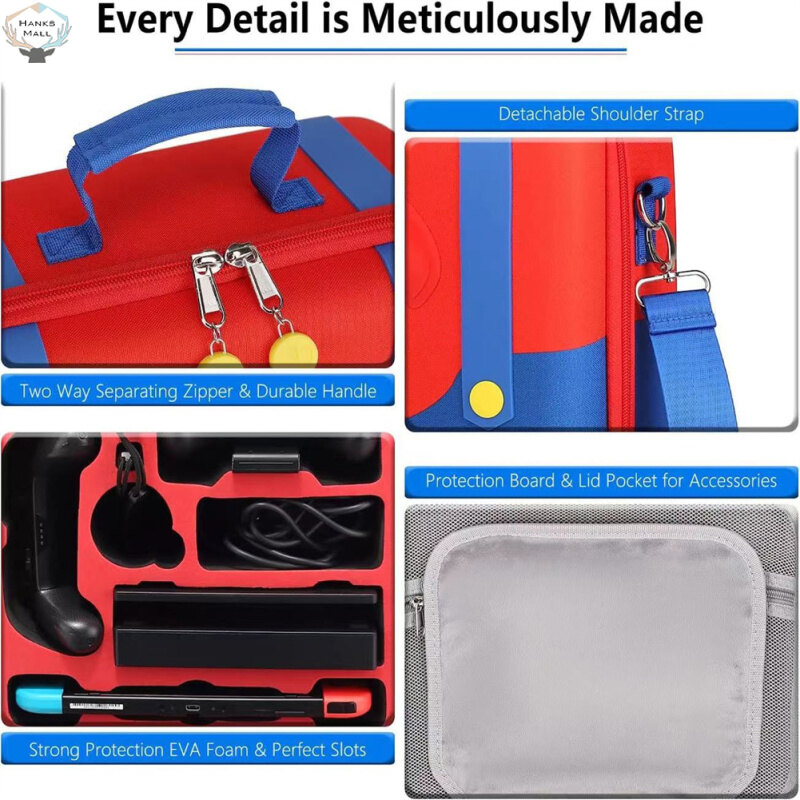 HK Large Portable Carrying Case Storage Bag For Nintendo Switch Oled Game Accessories