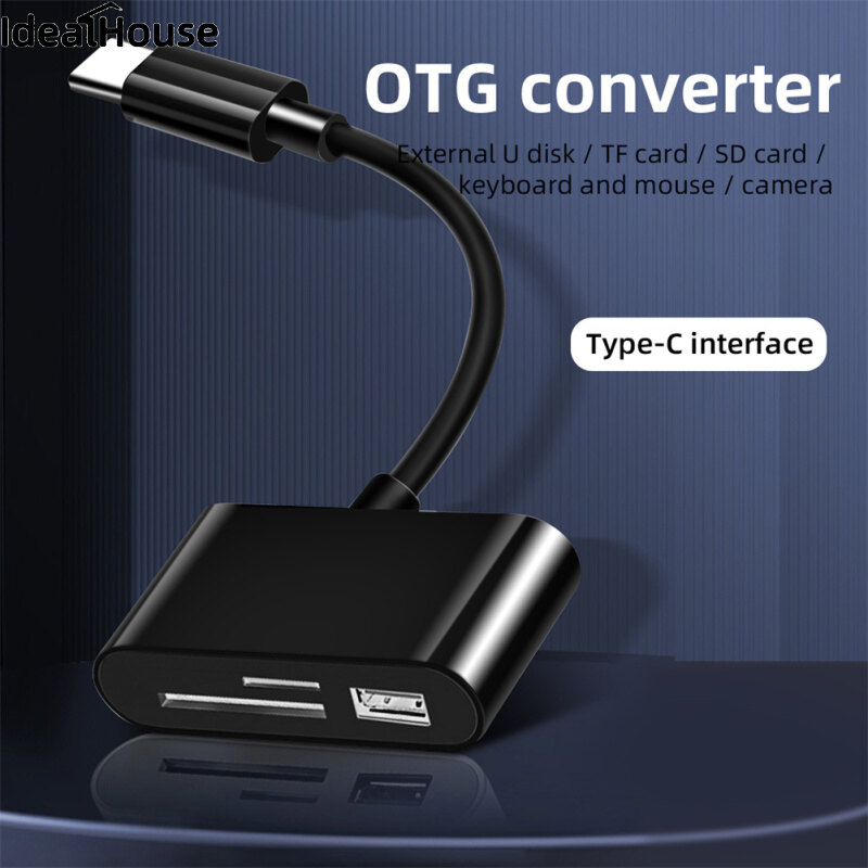 IDealHouse【Fast Delivery】Usb Type C Card Reader Otg Adapter Micro Usb Sd/tf Card Reader For Android Phone Computer Multi-function Data Transfer Cable