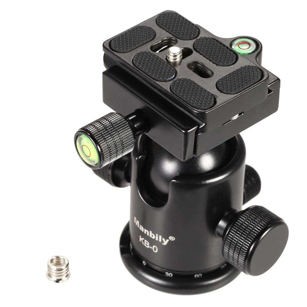 Manbily KB-0 Professional Tripod Head Camera Ball Head Panoramic Head Sliding Rail Head with 2 Built-in Spirit Levels Aluminum Alloy Max Load Capacity 15kg