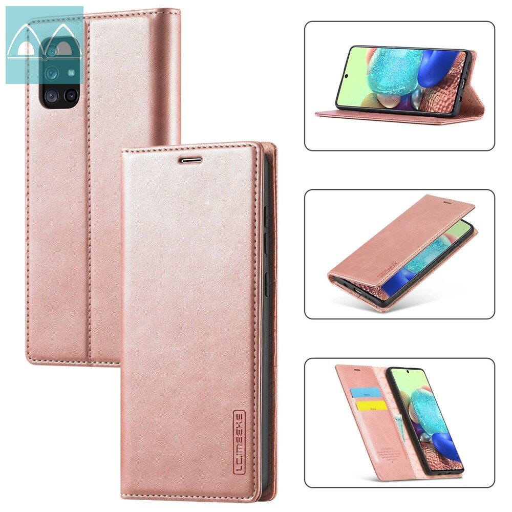 Case For Samsung Galaxy A71 PU Leather Flip Wallet Cover with Magnetic Stand Card Slots Casing