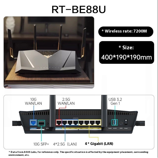 Asus RT-BE88U WiFi 7 Router 7200M Gigabit High Speed Routing Wireless ...