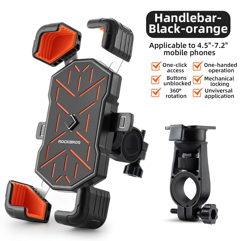 ROCKBROS Quick Release Motorcycle Phone Holder Shockproof 360° Adjustable MTB Phone Mount Anti-slip Road Bicycle Phone Bracket Bike Accessories