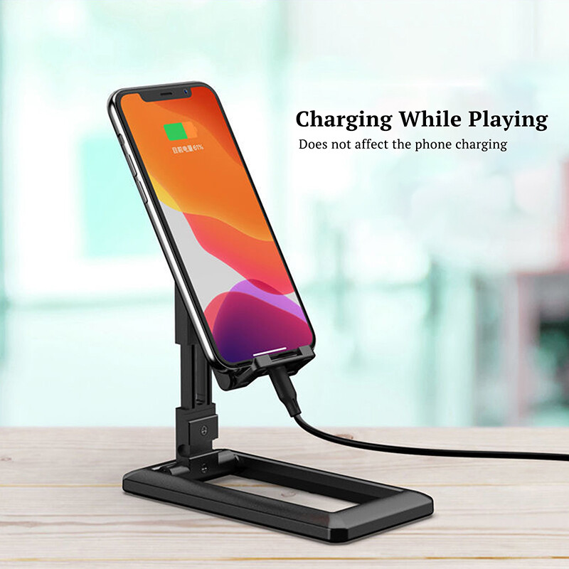 Loozykit Phone Stand Universal Folding Desktop Phone Holder Foldable Adjustable Angle Smart Handphone Stand Dock Holder