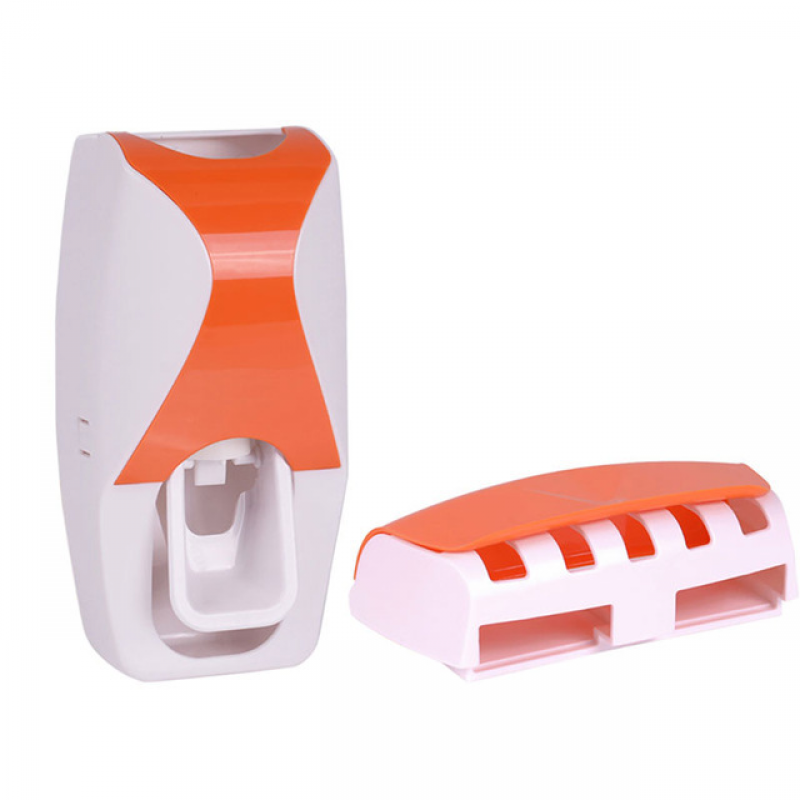 Bathroom Accessories Set Toothpaste Squeezer Automatic Release Toothbrush Holder Wall Mounted Bathroom Tool Rack Set