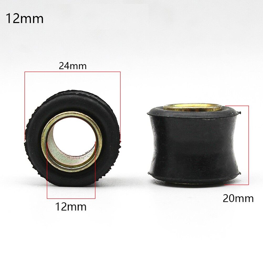 2pc12MM Motorcycle Rear Shock-Absorber Rubber Bush Suspension Universal Black