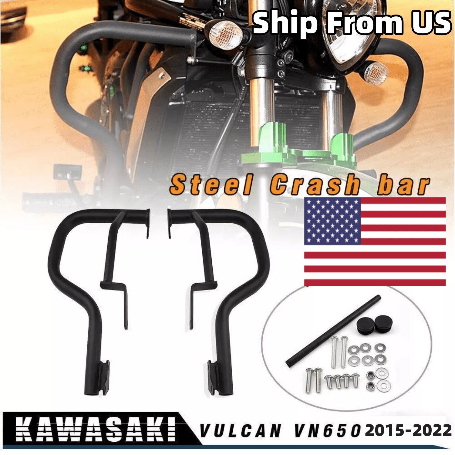 For Vulcan S650 Accessories Engine Guard Crash Bar Bumper For Kawasaki