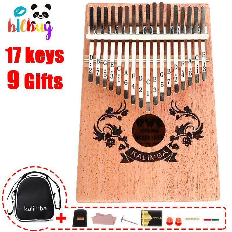 Kalimba 17 Keys Wooden Portable Beginner Thumb Piano Mahogany 9 Optional Gift Bag (9 Gifts) Malaysia