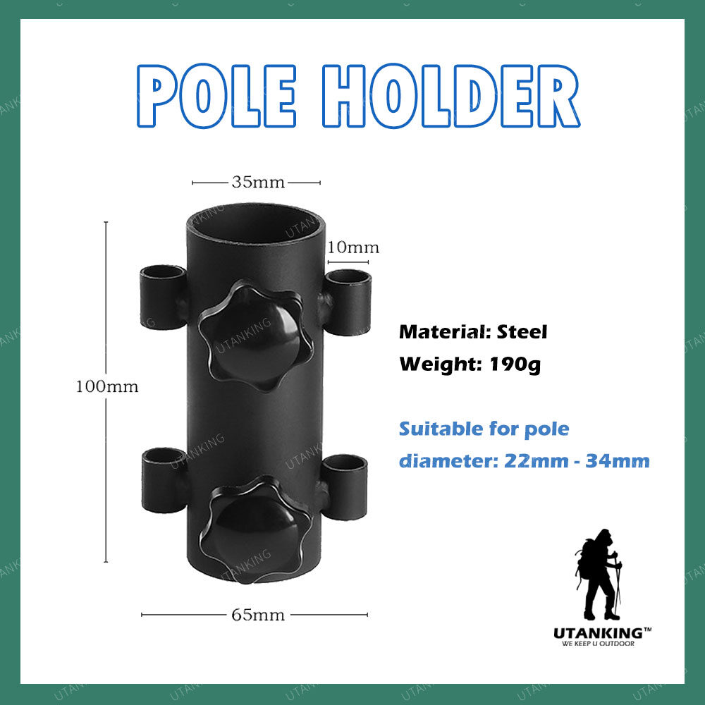 ∞ UTANKING™ ∞ Tent Pole Holder Stabilizer Camping Pole Rod Post Awning