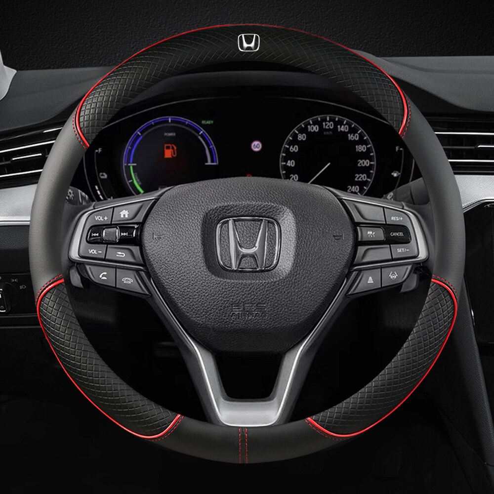 Car Leather Steering Wheel Cover for Honda Accord City Civic Brio CRV HRV Jazz Car Interior Steering Wheel Cover