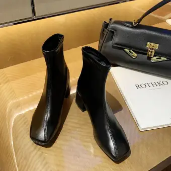 square toe leather boots womens