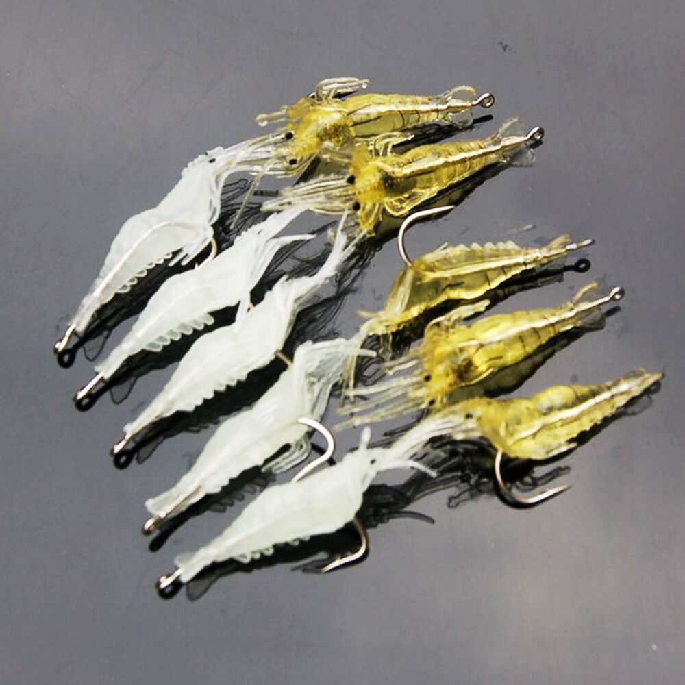 Running Me 10 Pcs Lures Bait Shrimp Fishing Simulation Prawn Saltwater