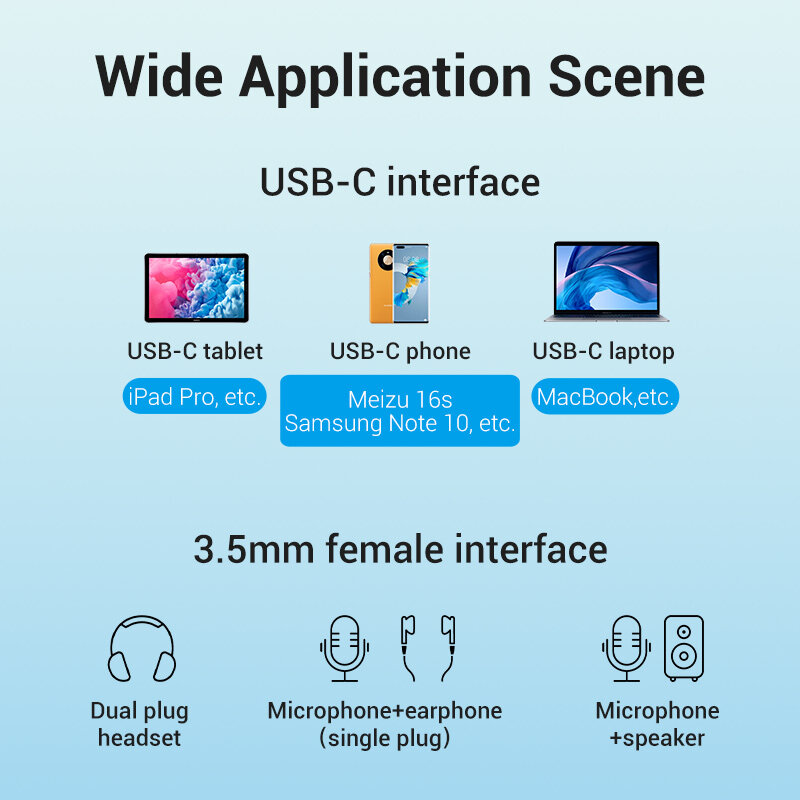 Vention usb c male to trs audiomic jack adapter type c to 3 5mm aux