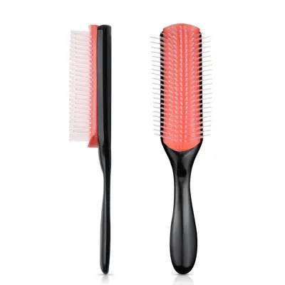 Blowing 9-Row Professional Styling Brush Hair Brush Detangling Nylon Bristle Comb