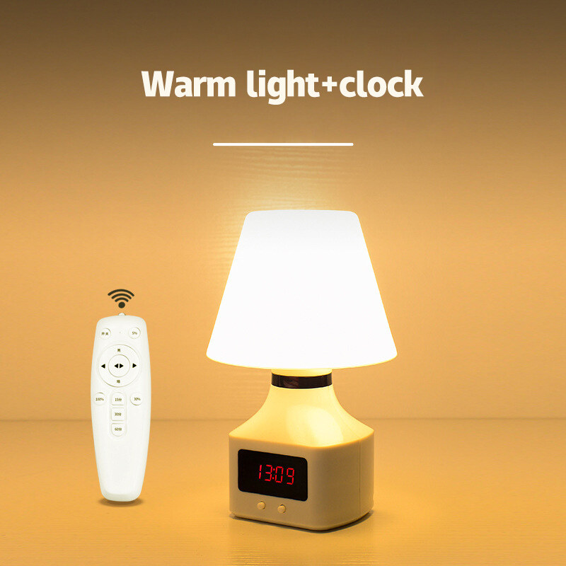 remote control Eye Protection desk lamp home learning night light Smart remote control night light clock, baby bedroom bedside light, USB charging light for baby