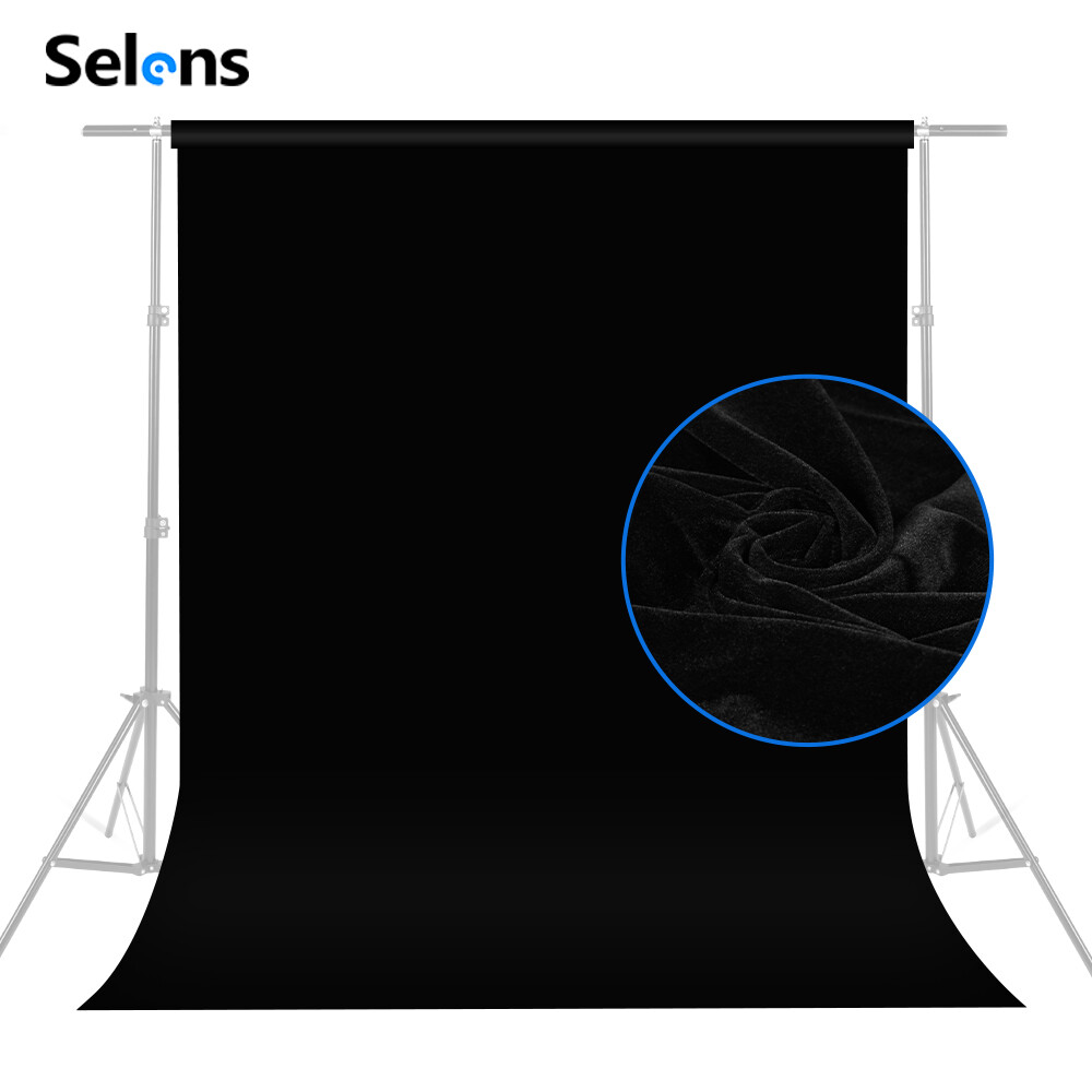 Selens Background Cloth Velvet Velour Fabric Photography Bakcdrop 3 Sizes for Studio Photography