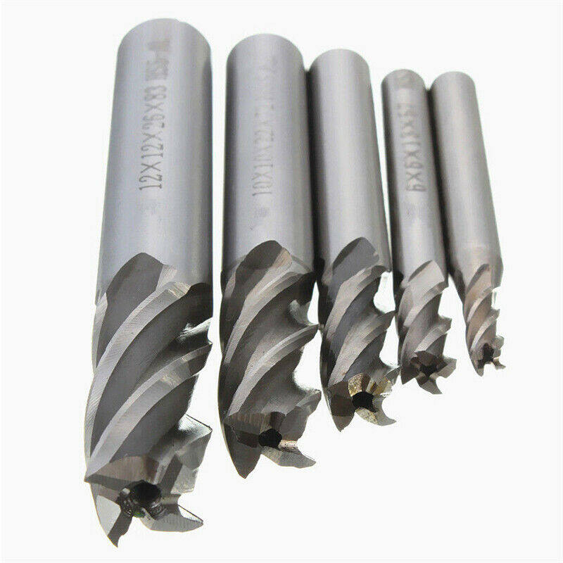 5 cái CNC End Mill Máy phay HSS Mũi khoan thẳng mũi khoan 4 sáo