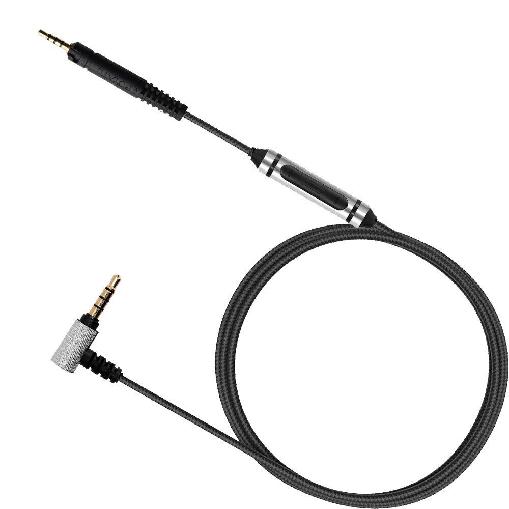 Poyatu cable for audio technica ath-m50x ath-m40x ath-m70x cable with remote mic volume control cords for