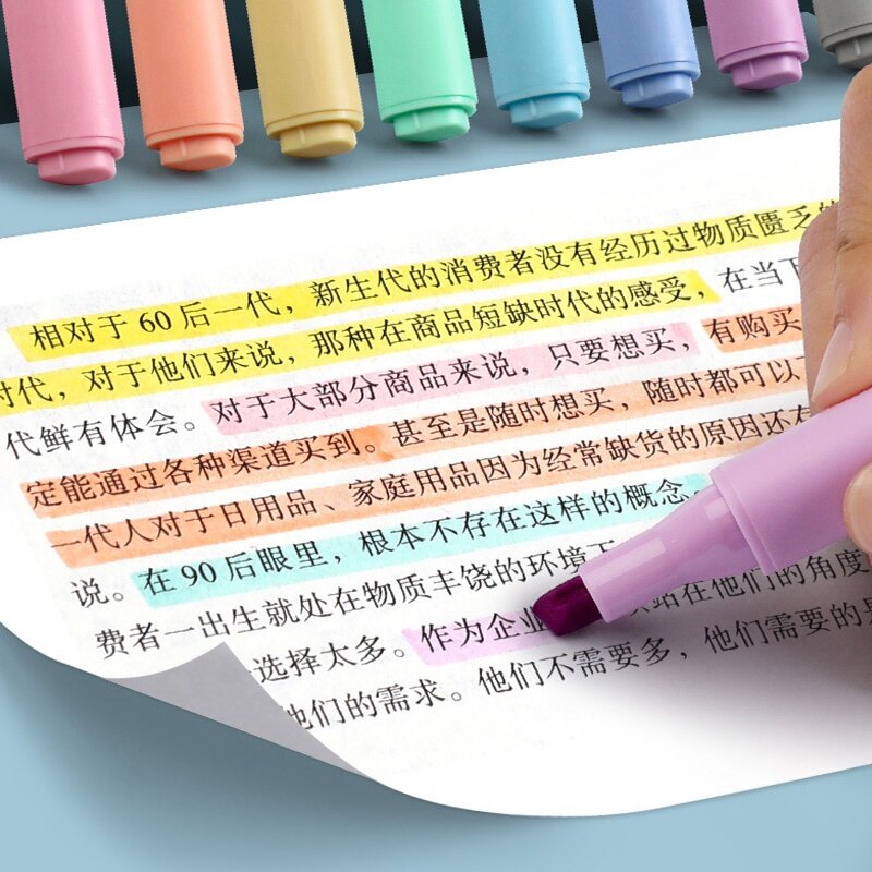 6Pcs Double Head Erasable Highlighter Creative Color Graffiti Account Pen Students Draw Key Marker Pen 6 Color Set Account Pen