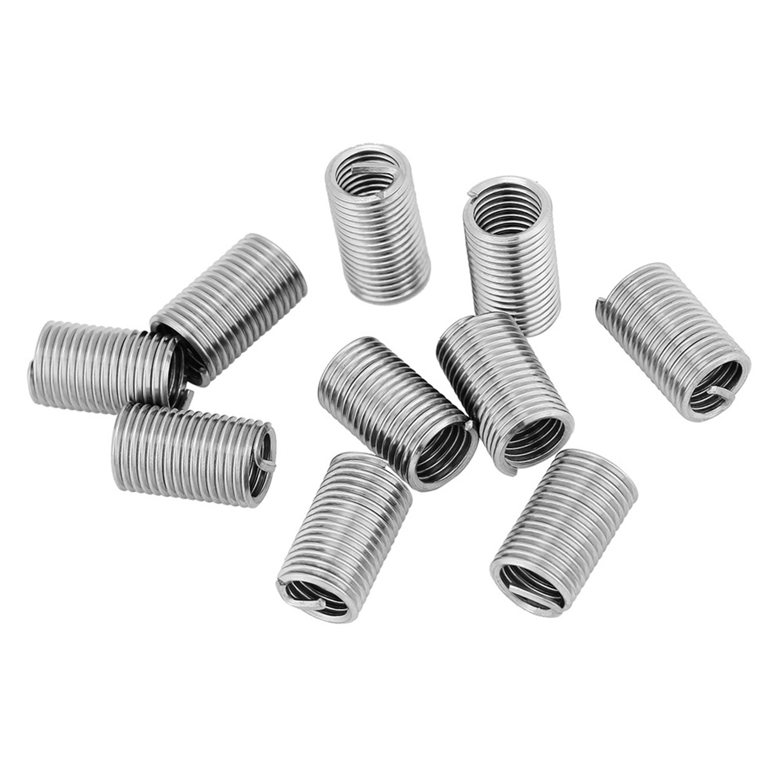 10Pcs Wire Thread Inserts 304 Stainless Steel Helicoil Wire Thread Repair Insert Thread Repair Kit Wire Insert Thread with Box M8x1.25x3D
