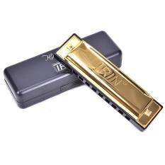 Lofow 10 Lỗ 20 Màu Kèn Harmonica Khóa C Miệng Cơ Quan Diatonic Đàn Hạc Có Hộp Vàng