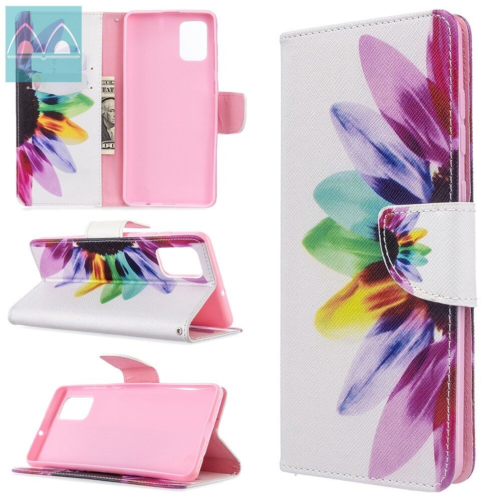 Flip Case For Samsung A01/A10/A10S/A11/A20/A20S/A21S/A30/A30S/A31/A42(5G)/A50/A50S/A51/A70/A71 Painted Leather Cover with Stand Card Slots Bag Casing