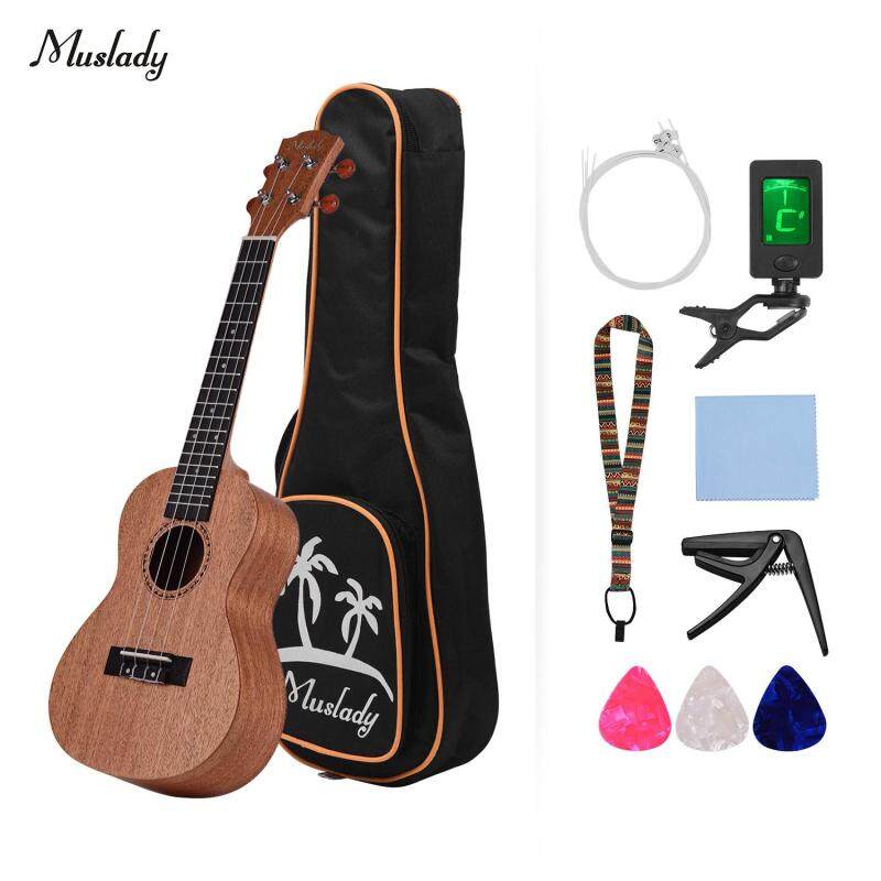 Muslady 26 Inch Tenor Ukulele Ukelele Gỗ Dán Gụ Với Túi Xách Uke Dây Đeo Strings Clip-On Tuner Làm Sạch Vải Capo 3 Cái Celluloid Chọn
