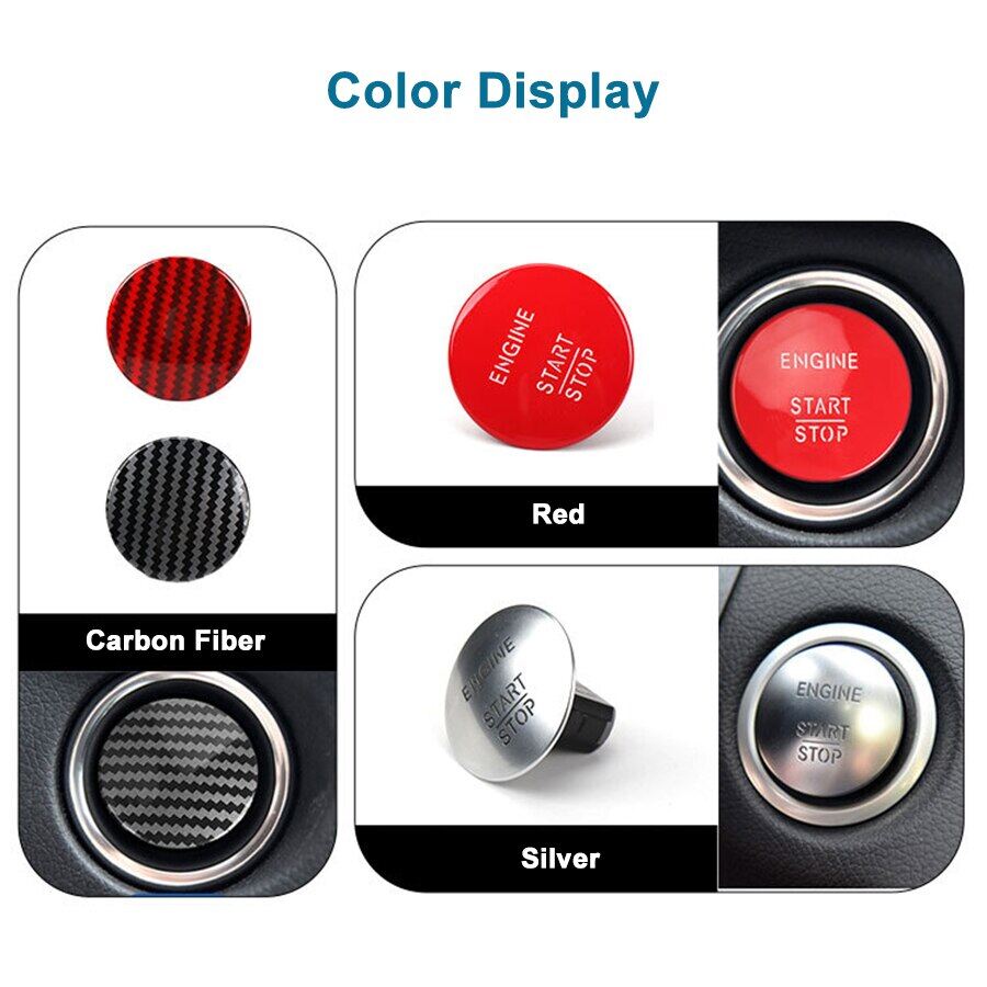 Engine Start Stop For Mercedes Benz Engine Start Stop Push 2215450714 Start Button Keyless Switch Carbon Fiber Red