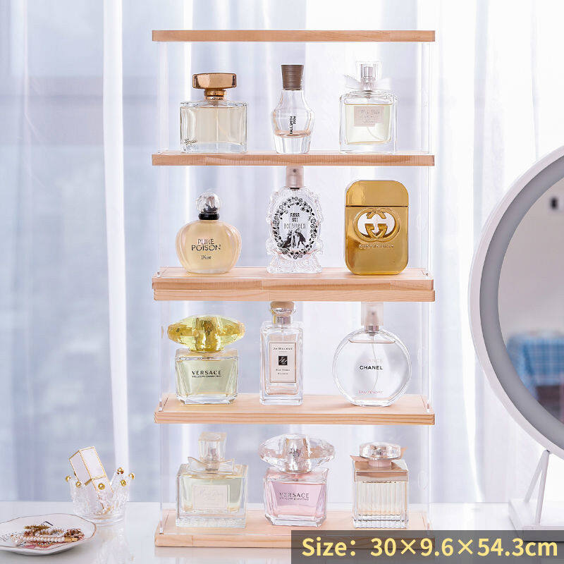 Nhận Tủ Quần Áo, Son Môi Mỹ Phẩm Để Bàn, Kệ Trưng Bày Nước Hoa Kệ Chống Bụi Bằng Gỗ Nguyên Miếng Acrylic