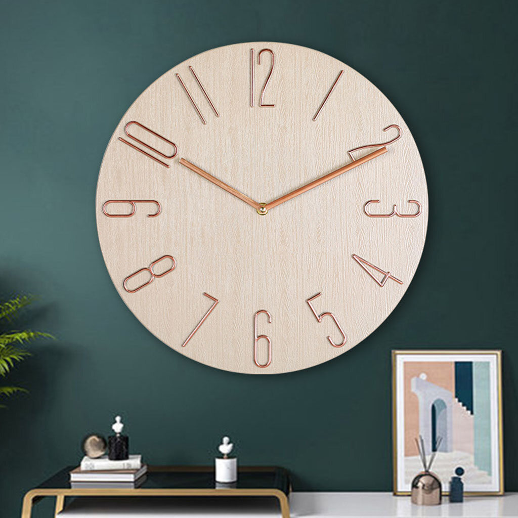 Blesiya 12'' Wall Clock Quartz Round Wall Clock Silent Wall Clock Battery Operated