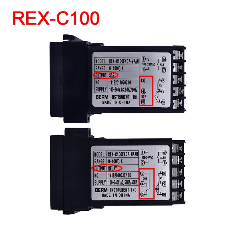 REX-C100 Mới Bộ Điều Khiển Nhiệt Độ Thông Minh PID Bộ Điều Nhiệt Đa Năng Loại K REX C100 Đầu Ra Rơ Le SSR