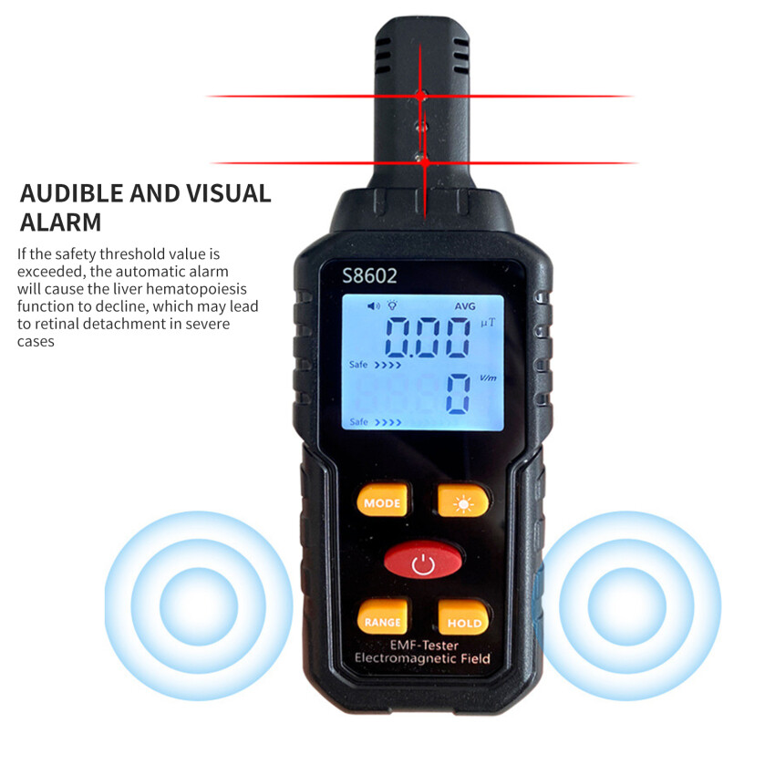 3-In-1 Digital Radiation Dosimeter Field Temperature LCD Display Handheld Multifunctional Detector Tester