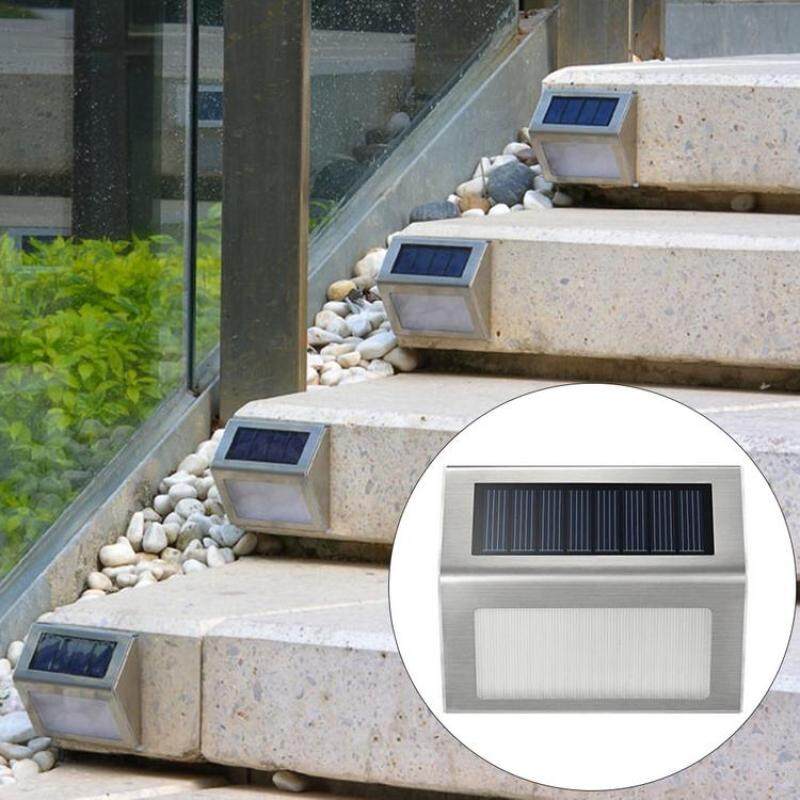 Đèn Sân Vườn Mặt Trời Đèn Năng Lượng Mặt Trời Ngoài Trời Thép Không Gỉ 3LED Năng Lượng Mặt Trời Đèn Cầu Thang