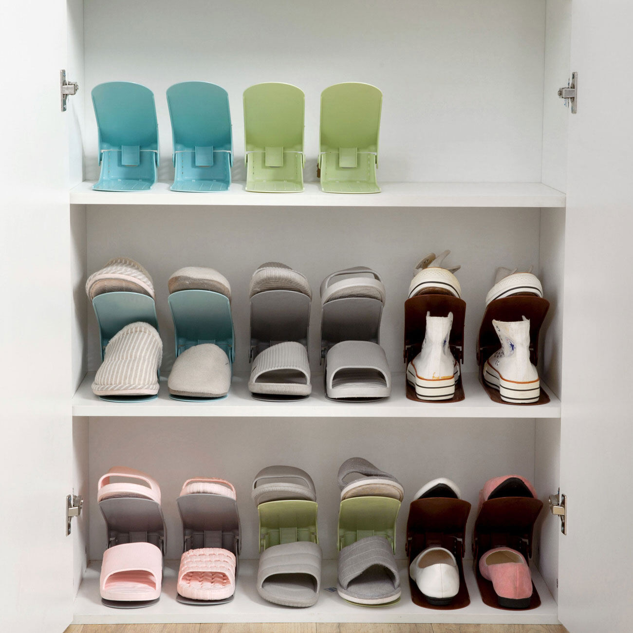 Homenhome 5pcs Double-layer Shoe Rack Shoebox Stand Adjustable Shoe Organizer
