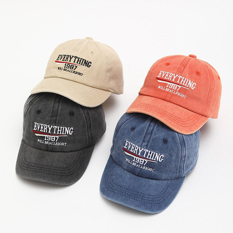 Boys Cools Letter Embroidered Baseball Cap Soft Top Visor Cap for Boys Versatile Washed Old Hat