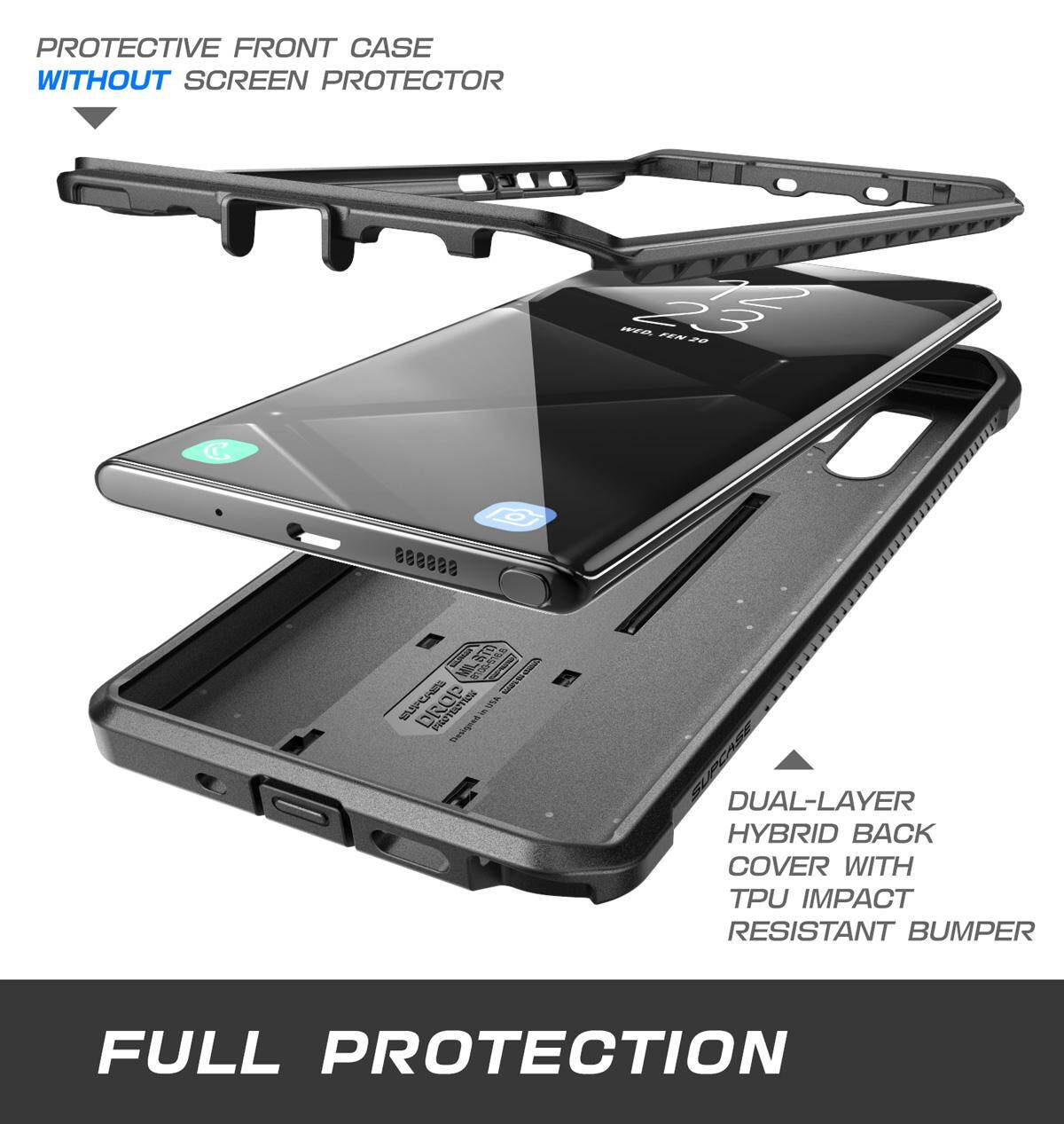 Ốp SUPCASE Cho Samsung Galaxy Note 10 + Plus, Ốp Chống Sốc Toàn Thân Với Bao Da Và Chân Đế Không Có Bảo Vệ Màn Hình, Dành Cho Galaxy Note 10 + Plus//Note 10 Plus 5G