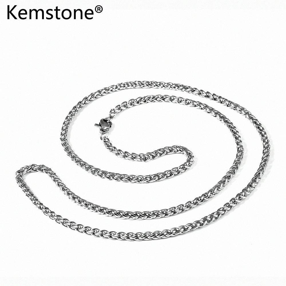 Kemstone Simple Style Men Necklace Personalized Stainless Steel Silver Gold Plated Necklace Chain