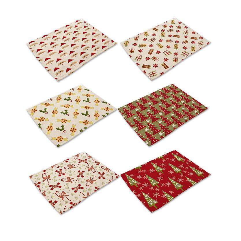 OH phong cách Bắc Âu Cổ Trụi Cây Giáng Sinh Vải lanh Cotton nghệ thuật phương Tây placemat