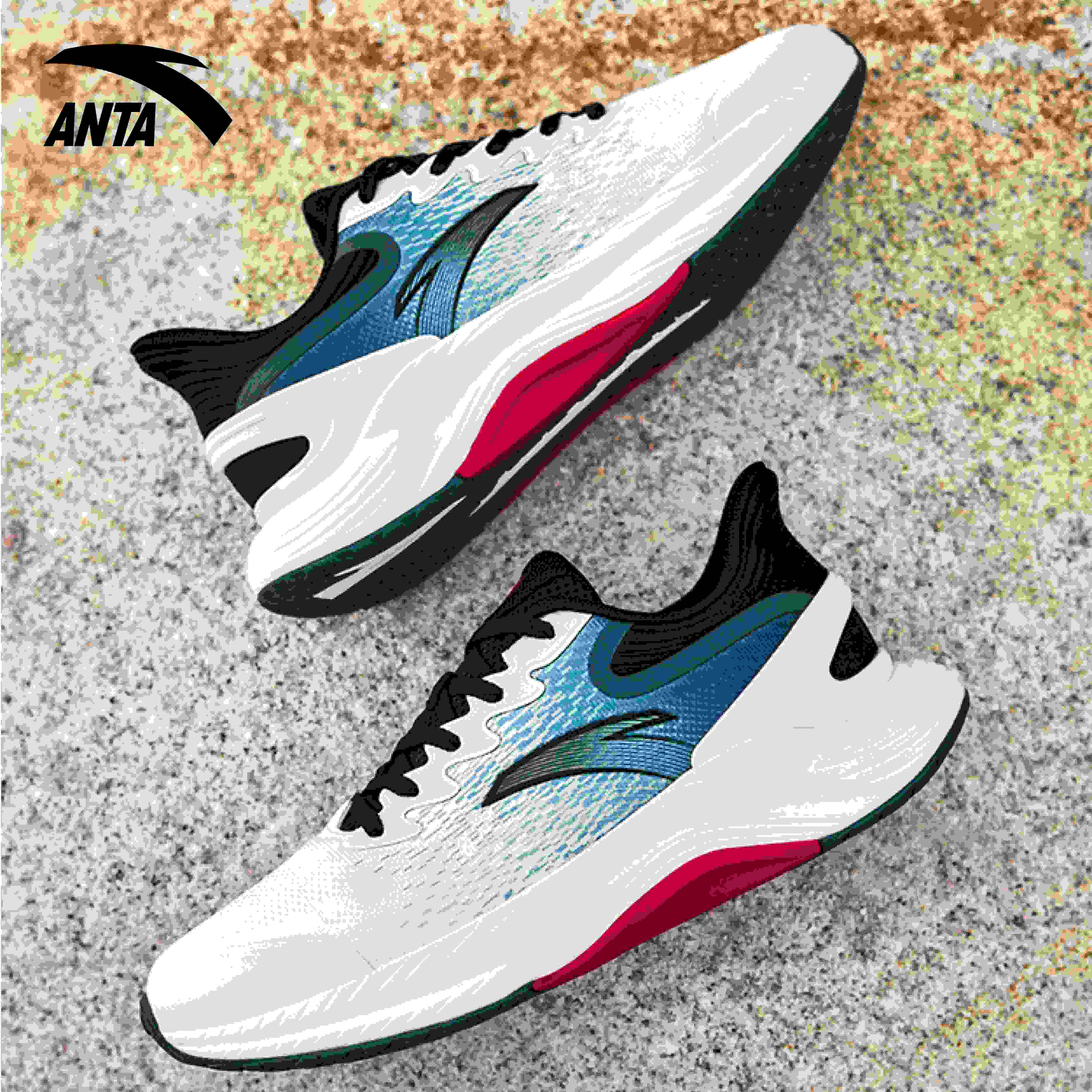 ANTA Men AFLASHFOAM ATRON 3.0lite Running ShoesIvory White/Green/Black Lazada