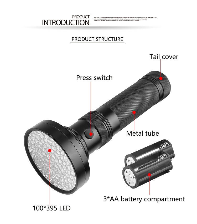 Đèn UV Chính Hãng 51/100 Đèn LED Đèn Pin Đèn Pin An Toàn Đèn Phát Hiện Tia Cực Tím (Ánh Sáng Tím)