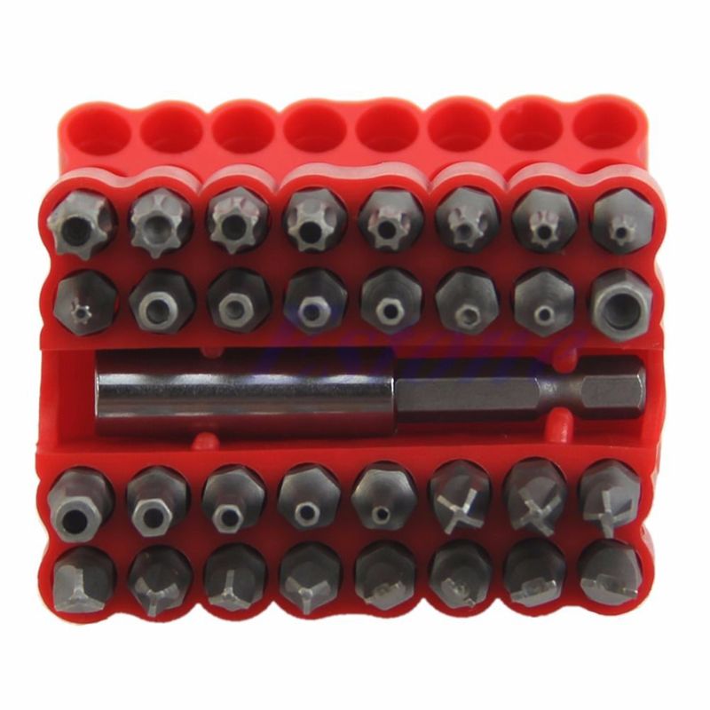Bộ Mũi Khoan An Ninh 33 Chiếc Cờ Lê Lục Giác Hình Ngôi Sao Mũi Khoan Tua Vít Torx Có Giá Đỡ Mới