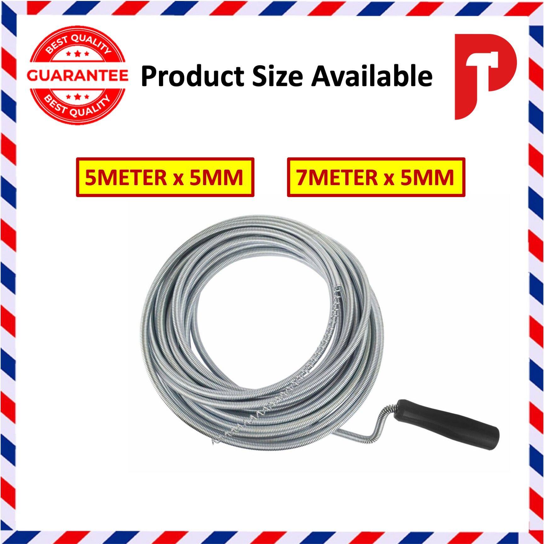 Steel Coiled Drain Sink Cleaner Spring Wire Pipeline Unblocker Plunger ...